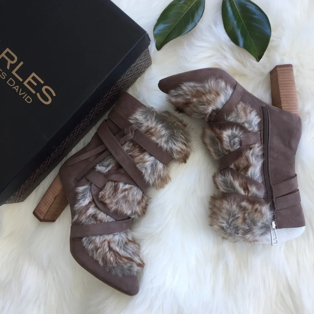 Charles By Charles David Faux Fur Belted Boots